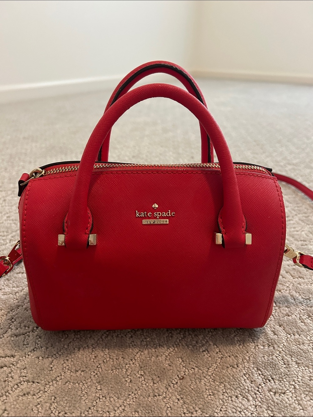 kate spade Red Mini Satchel with Gold Hardware